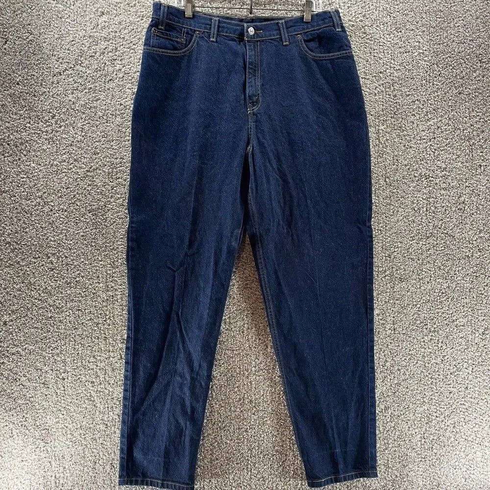 Vintage Levis Jeans Womens 16 Blue Denim Pants Tapered Leg 550 Relaxed 2001 Logo